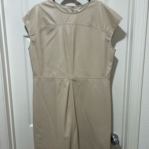 Target Tan Pleated Midi Dress for Work